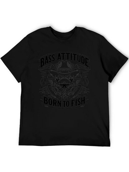 Camiseta Negra Bass Attitude: Born to Fish