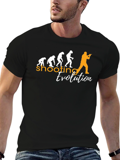 Camiseta Negra con Diseño de Evolución del Tiro