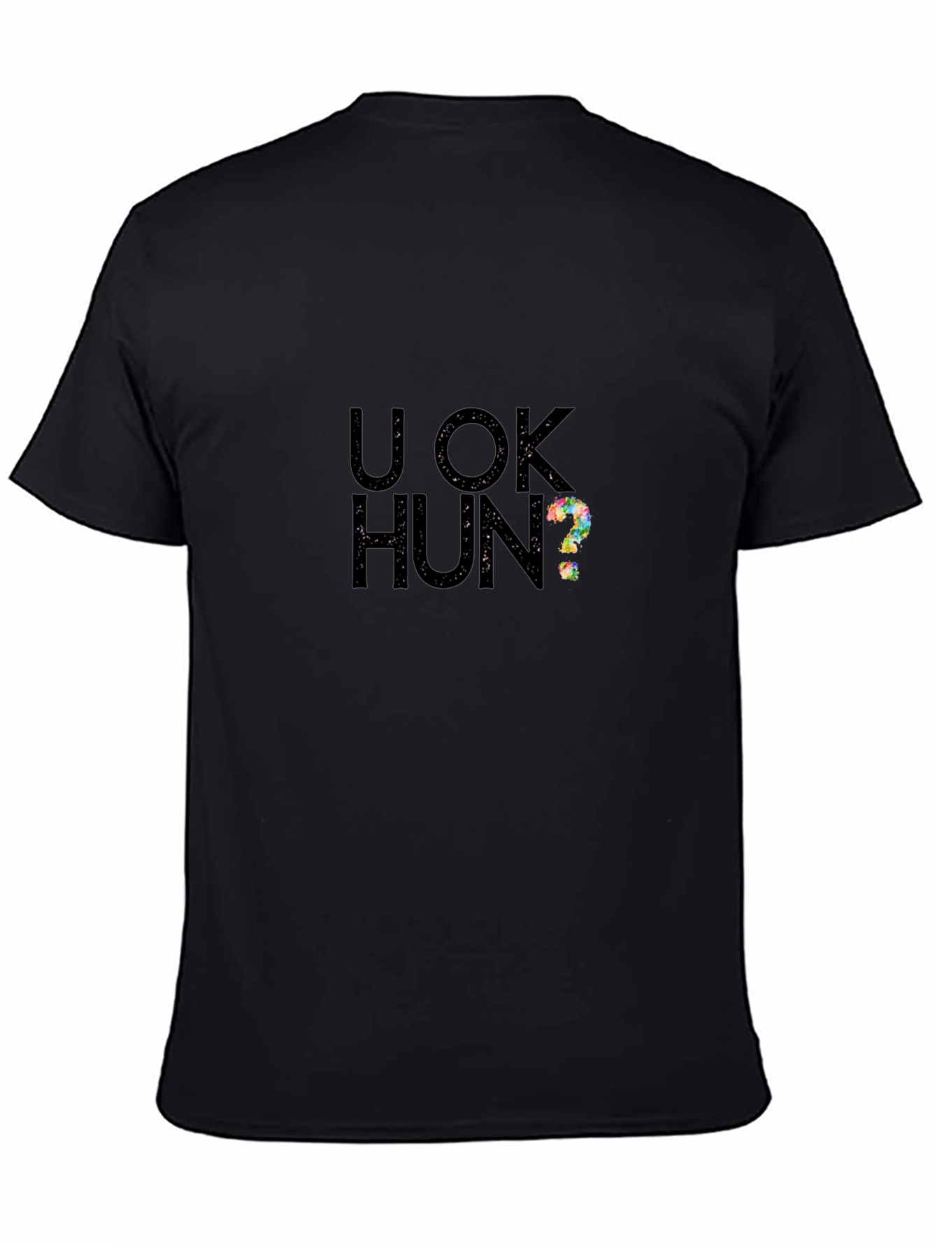 Camiseta Negra U OK Hun? Casual y Moderna