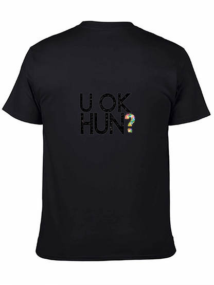 Camiseta Negra U OK Hun? Casual y Moderna