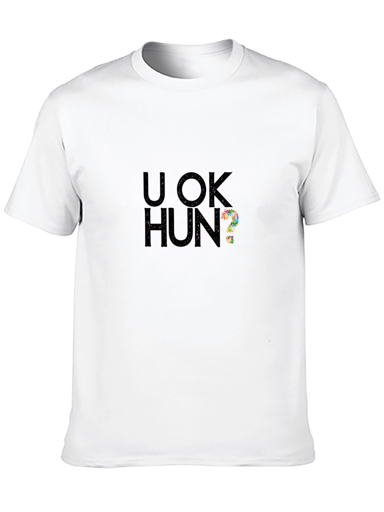 Camiseta Negra U OK Hun? Casual y Moderna