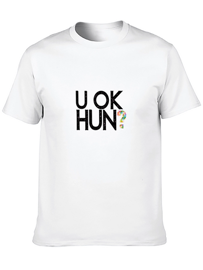 Camiseta Negra U OK Hun? Casual y Moderna