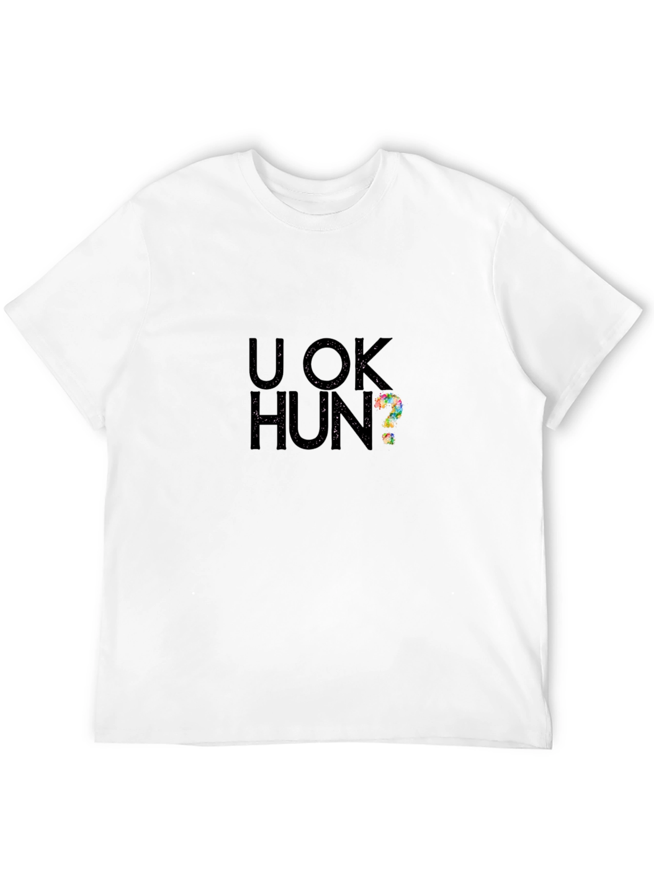Camiseta Negra U OK Hun? Casual y Moderna