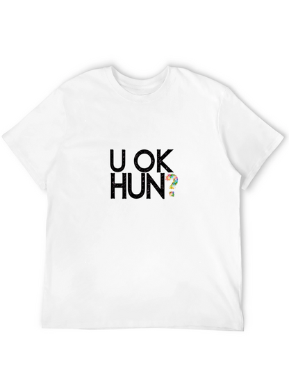 Camiseta Negra U OK Hun? Casual y Moderna