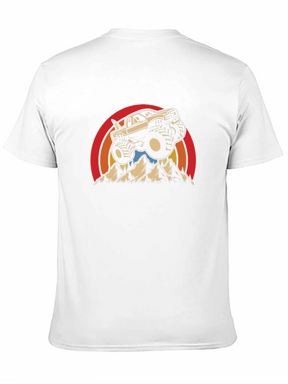 Camiseta Negra con Diseño de Camioneta Monstruo Retro
