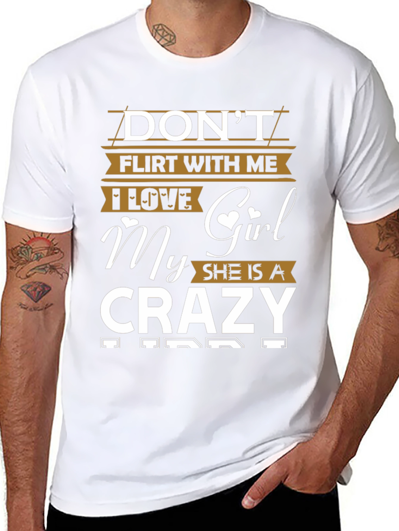 Camiseta Divertida No Flirtees Amo a Mi Chica Loca