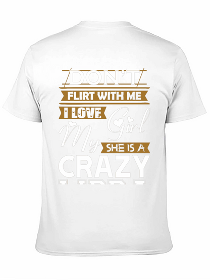 Camiseta Divertida No Flirtees Amo a Mi Chica Loca