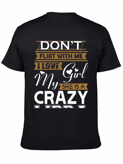 Camiseta Divertida No Flirtees Amo a Mi Chica Loca