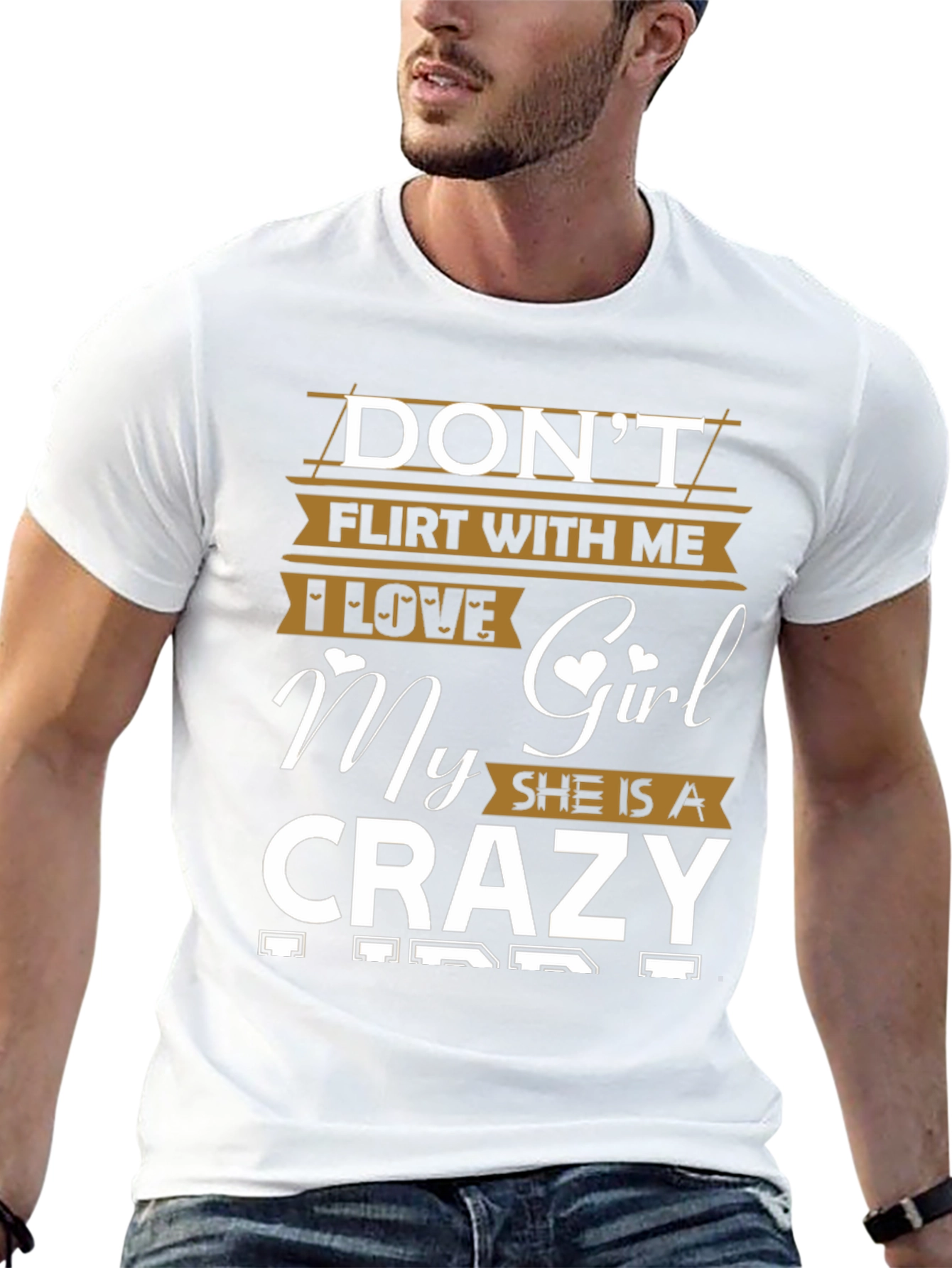 Camiseta Divertida No Flirtees Amo a Mi Chica Loca