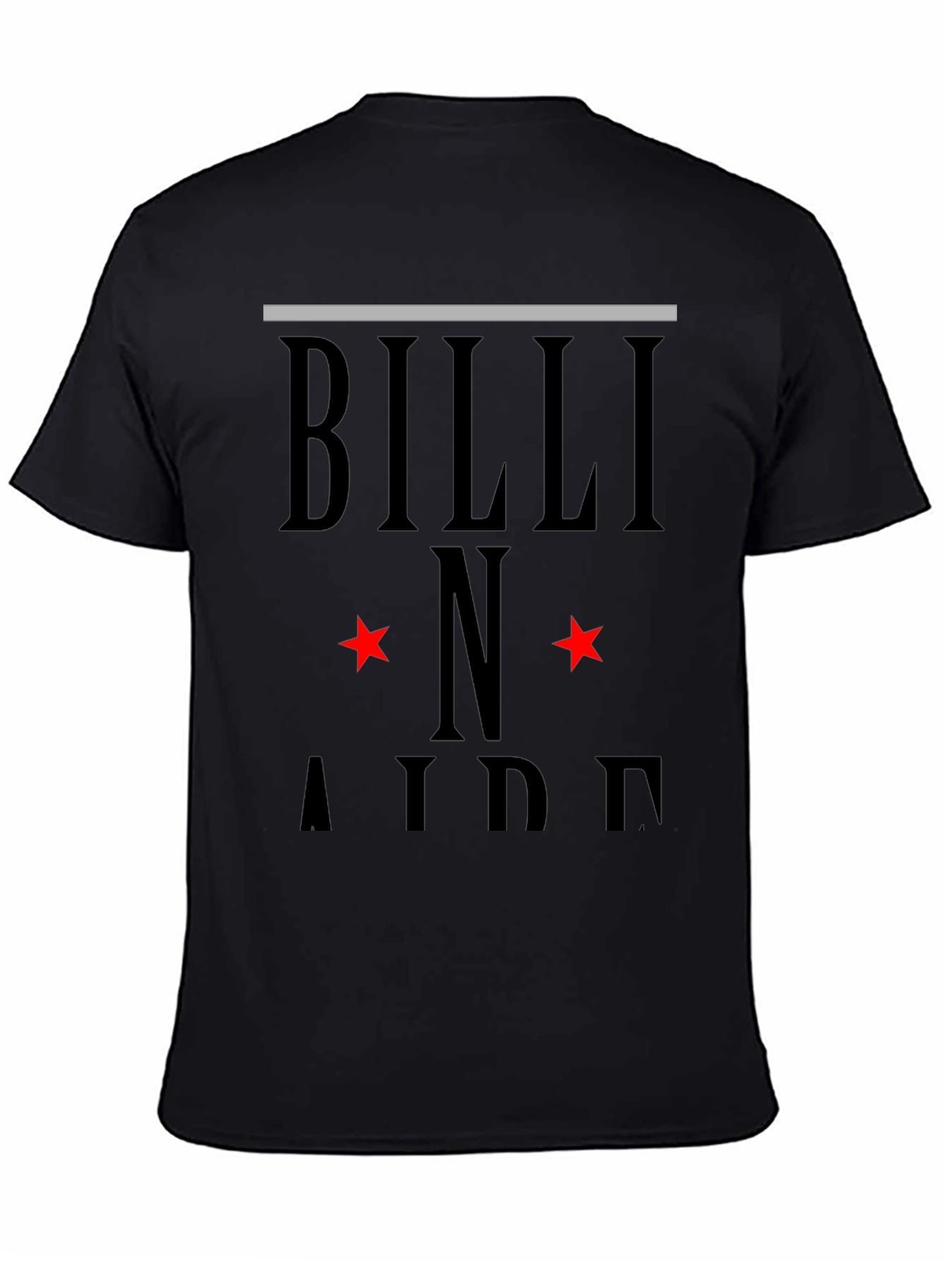 Camiseta Negra Billi N Aide Diseño Estrellas