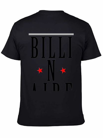 Camiseta Negra Billi N Aide Diseño Estrellas