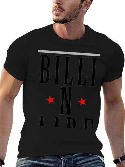 Camiseta Negra Billi N Aide Diseño Estrellas