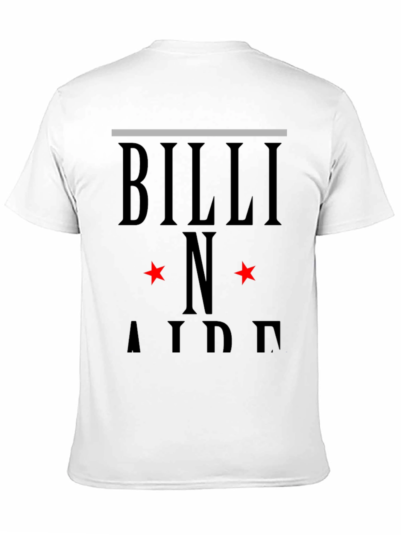 Camiseta Negra Billi N Aide Diseño Estrellas