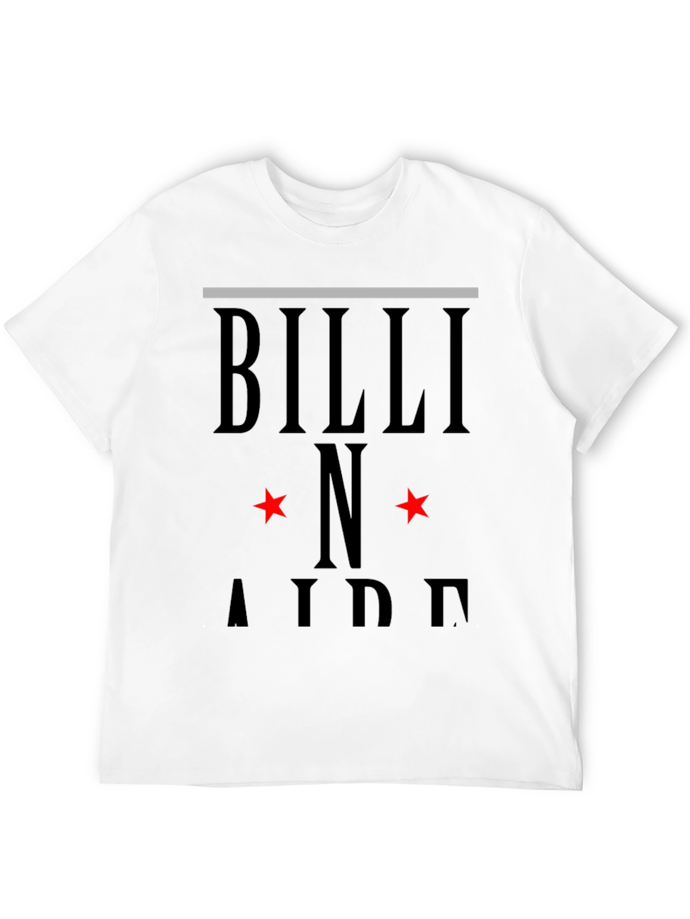 Camiseta Negra Billi N Aide Diseño Estrellas