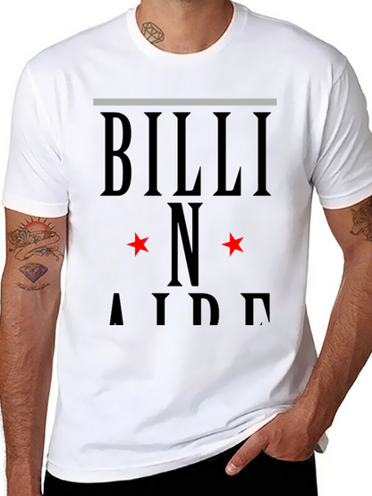 Camiseta Negra Billi N Aide Diseño Estrellas