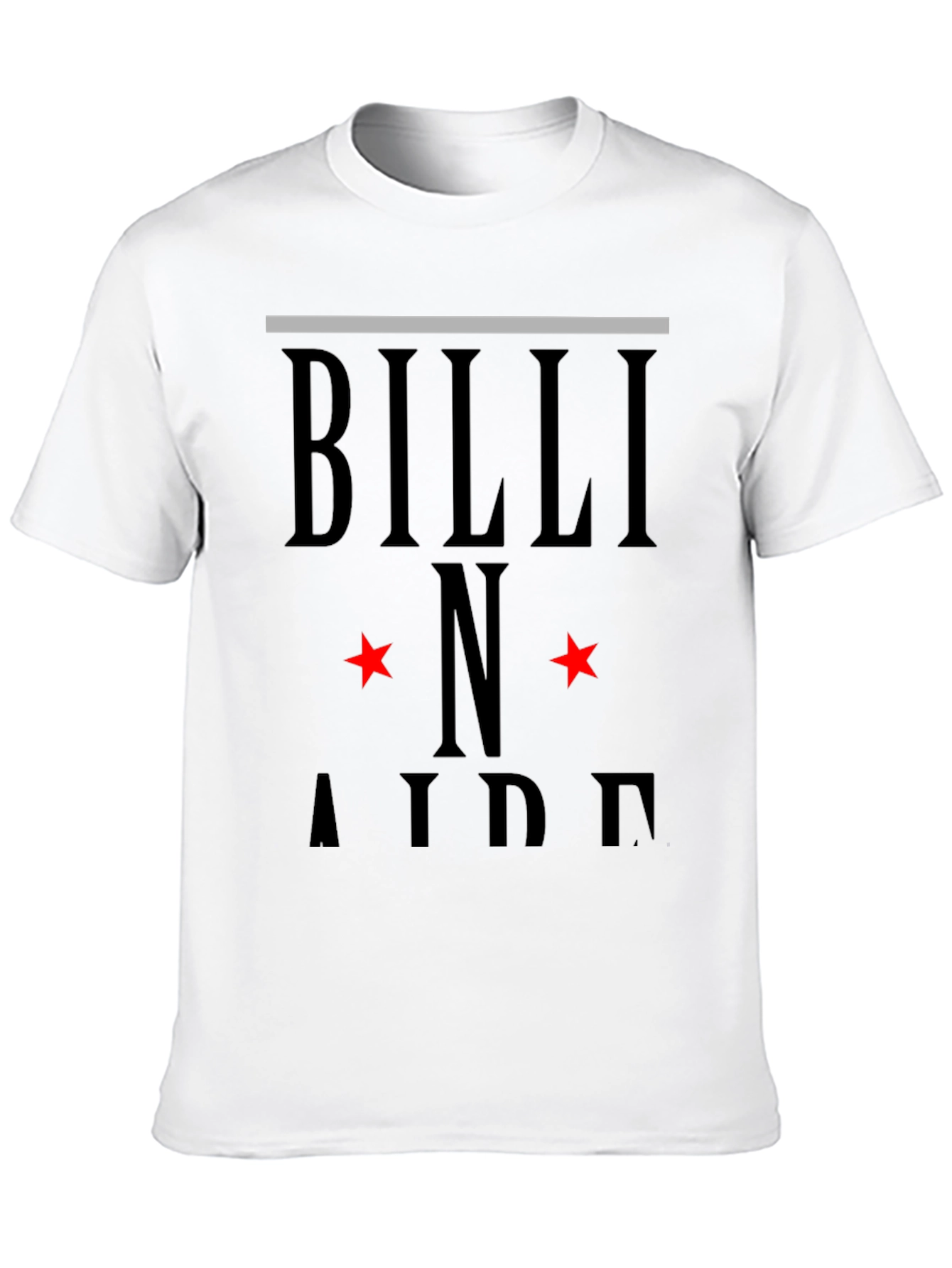 Camiseta Negra Billi N Aide Diseño Estrellas