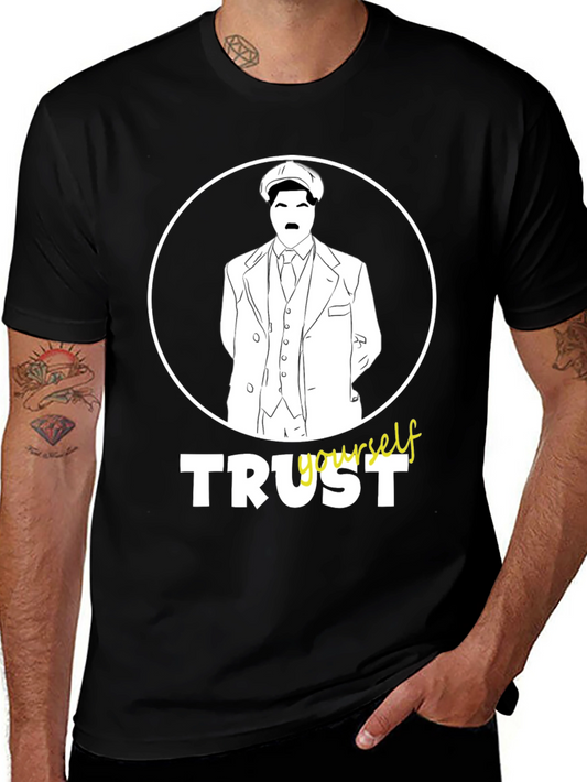 Camiseta Negra Trust Yourself Estilo Vintage