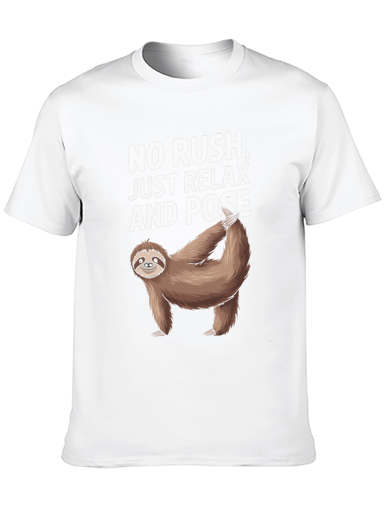 Camiseta Negra Relajada con Perezoso Yoga