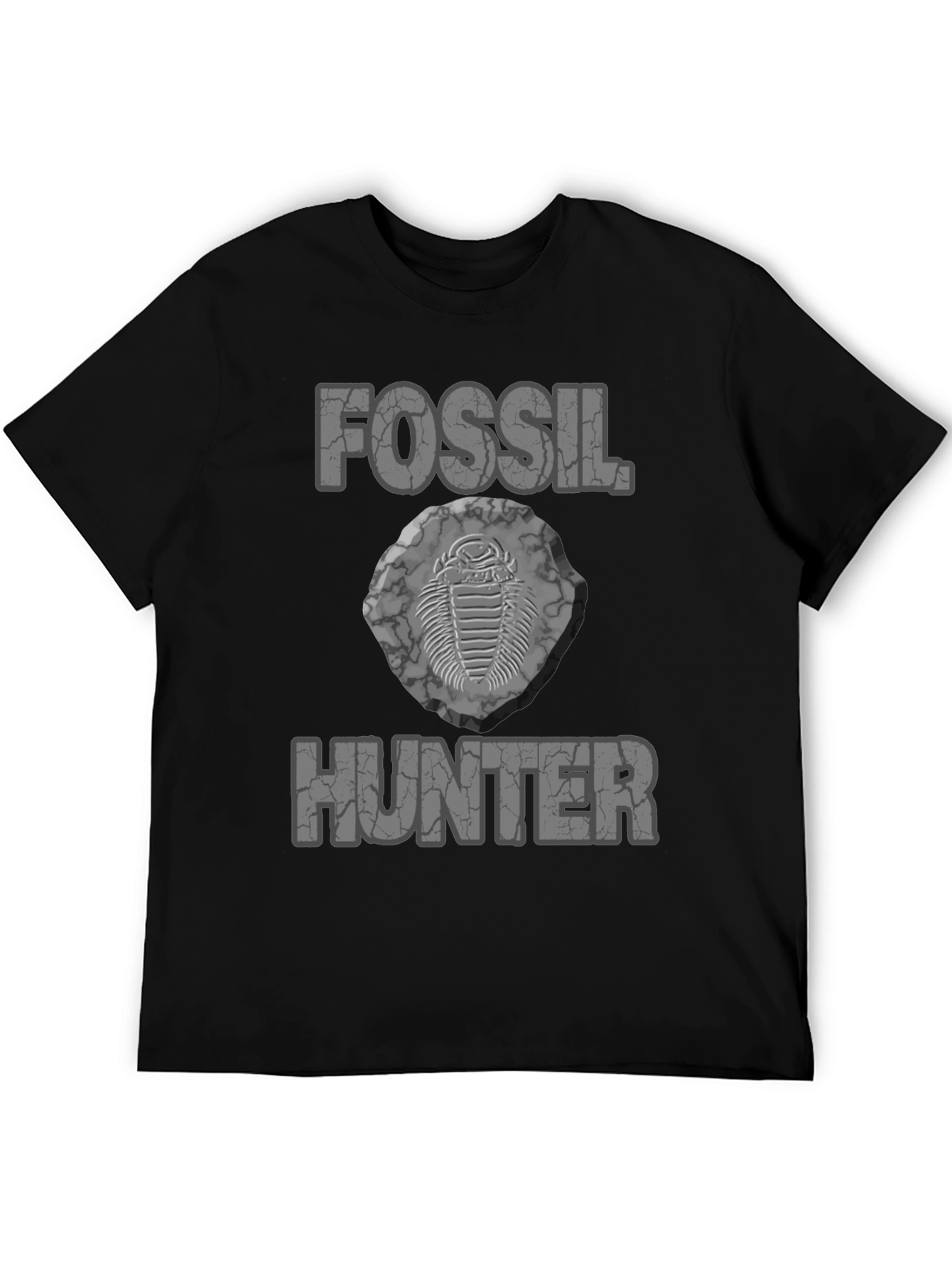 Camiseta Negra Fossil Hunter para Amantes de la Paleontología