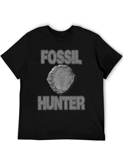 Camiseta Negra Fossil Hunter para Amantes de la Paleontología