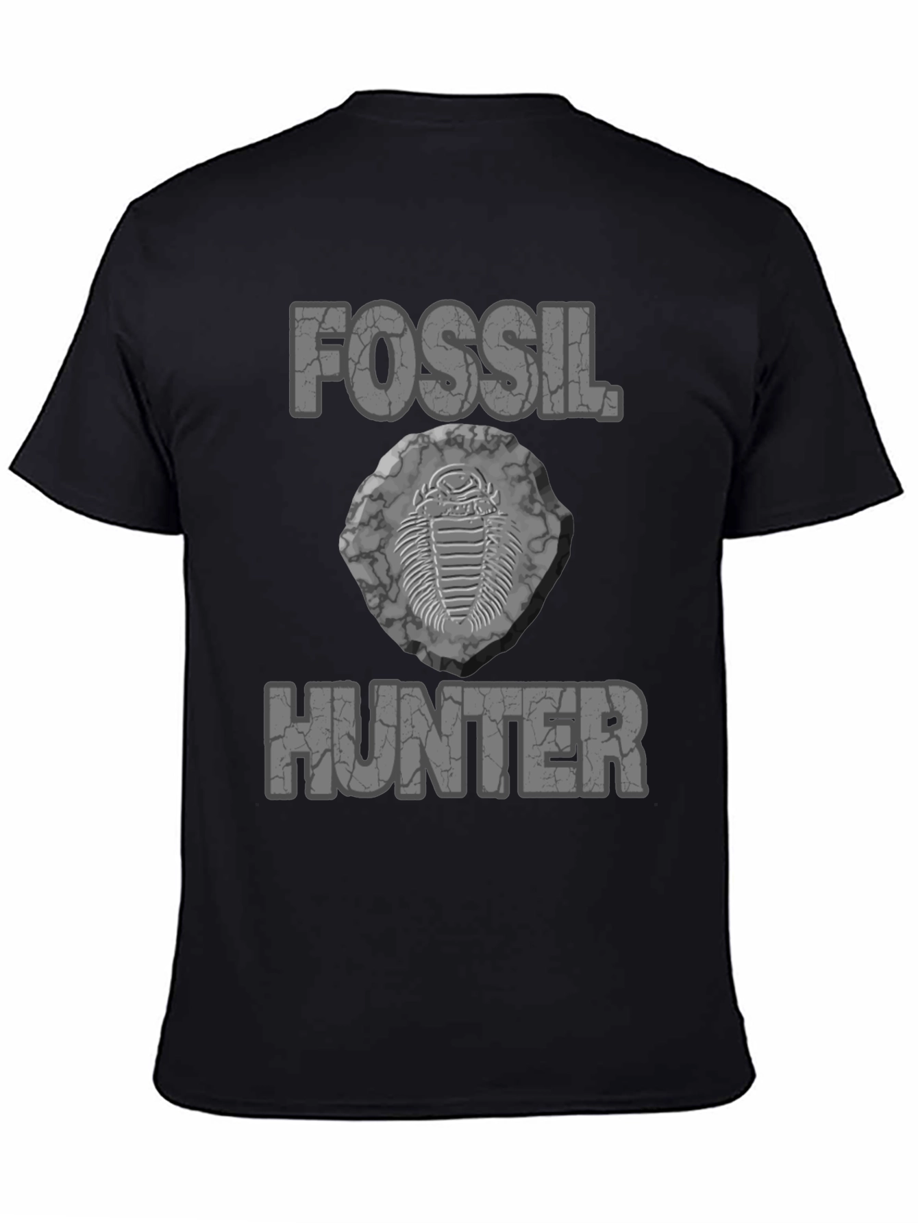Camiseta Negra Fossil Hunter para Amantes de la Paleontología
