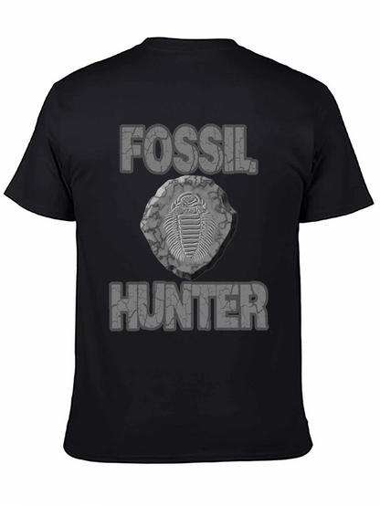 Camiseta Negra Fossil Hunter para Amantes de la Paleontología