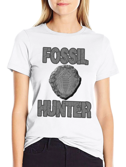 Camiseta Negra Fossil Hunter para Amantes de la Paleontología