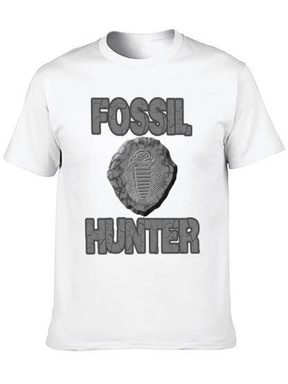 Camiseta Negra Fossil Hunter para Amantes de la Paleontología