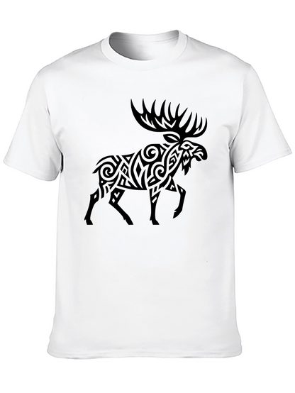 Camiseta Negra con Diseño de Alce Tribal