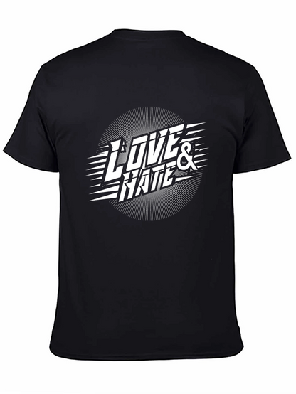 Camiseta Negra Amor & Odio Diseño Gráfico