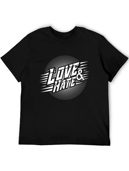 Camiseta Negra Amor & Odio Diseño Gráfico