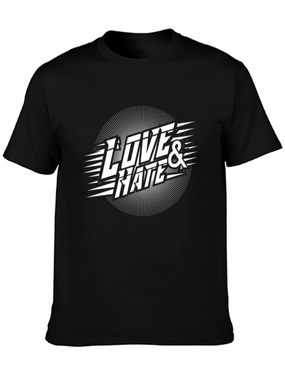 Camiseta Negra Amor & Odio Diseño Gráfico