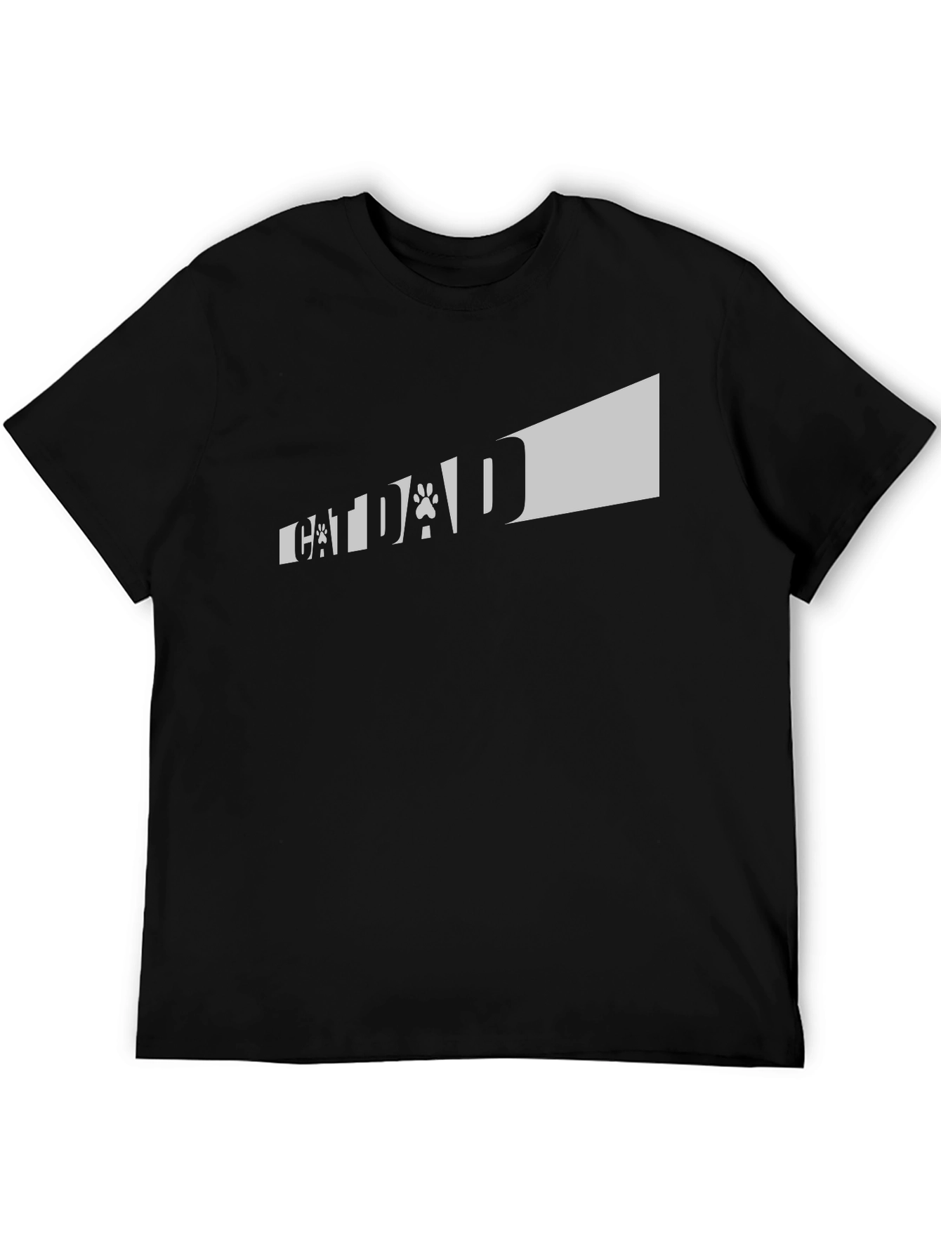 Camiseta Negra Cat Dad para Amantes de los Gatos