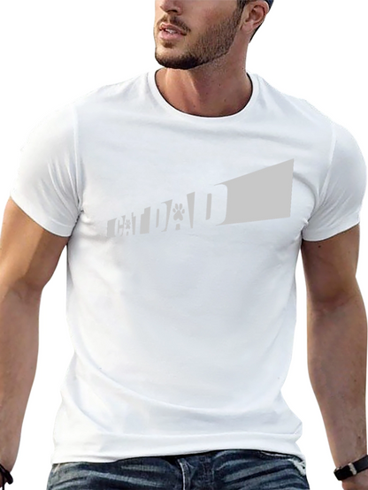 Camiseta Negra Cat Dad para Amantes de los Gatos