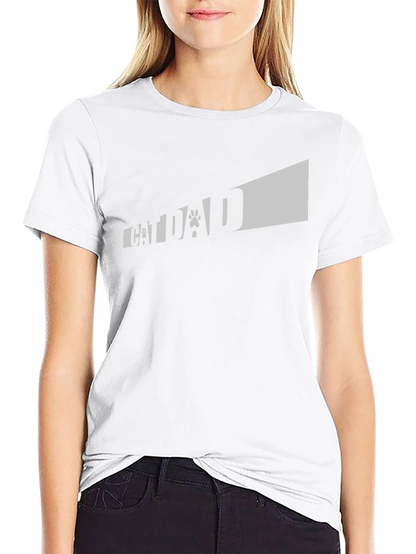 Camiseta Negra Cat Dad para Amantes de los Gatos