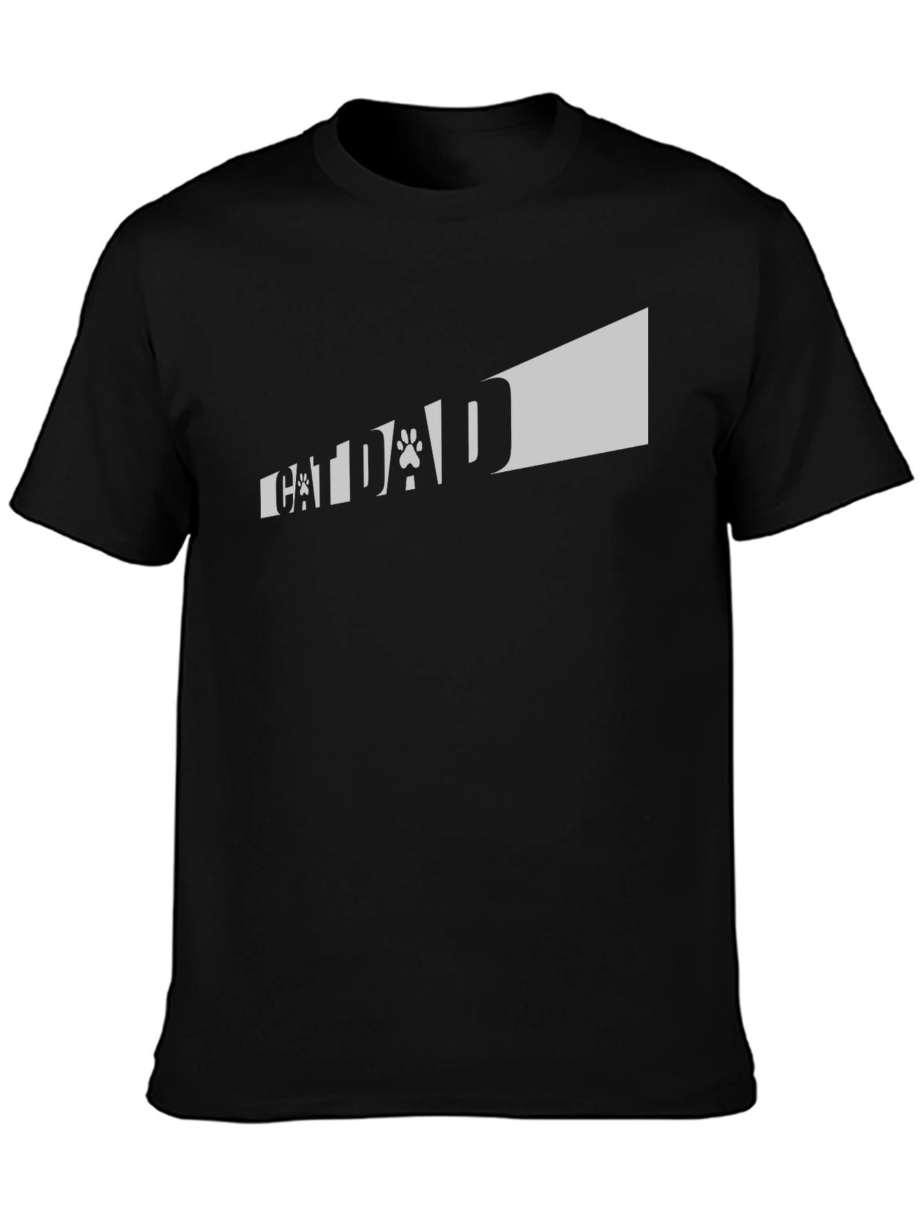 Camiseta Negra Cat Dad para Amantes de los Gatos