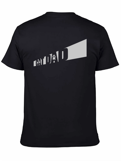 Camiseta Negra Cat Dad para Amantes de los Gatos