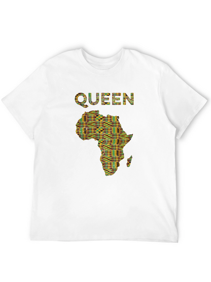 Camiseta Reina África Estampada Negra