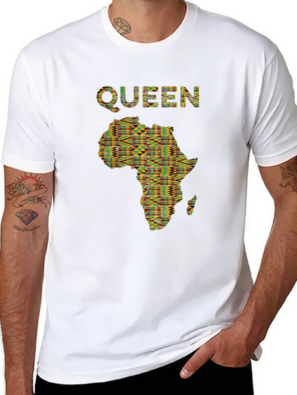 Camiseta Reina África Estampada Negra