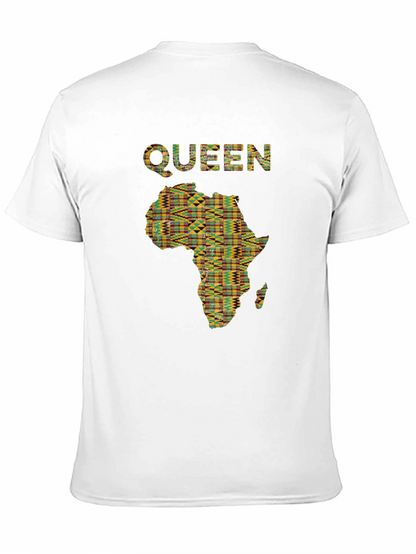 Camiseta Reina África Estampada Negra