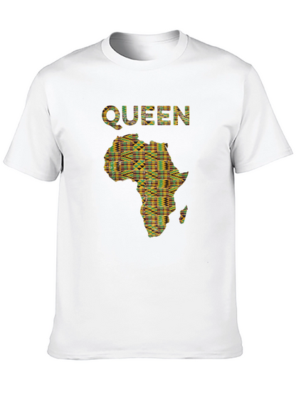 Camiseta Reina África Estampada Negra