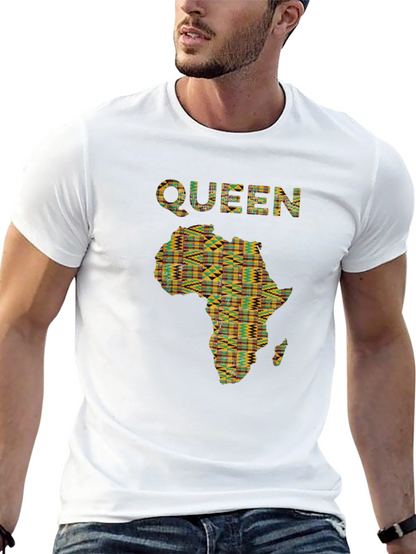 Camiseta Reina África Estampada Negra