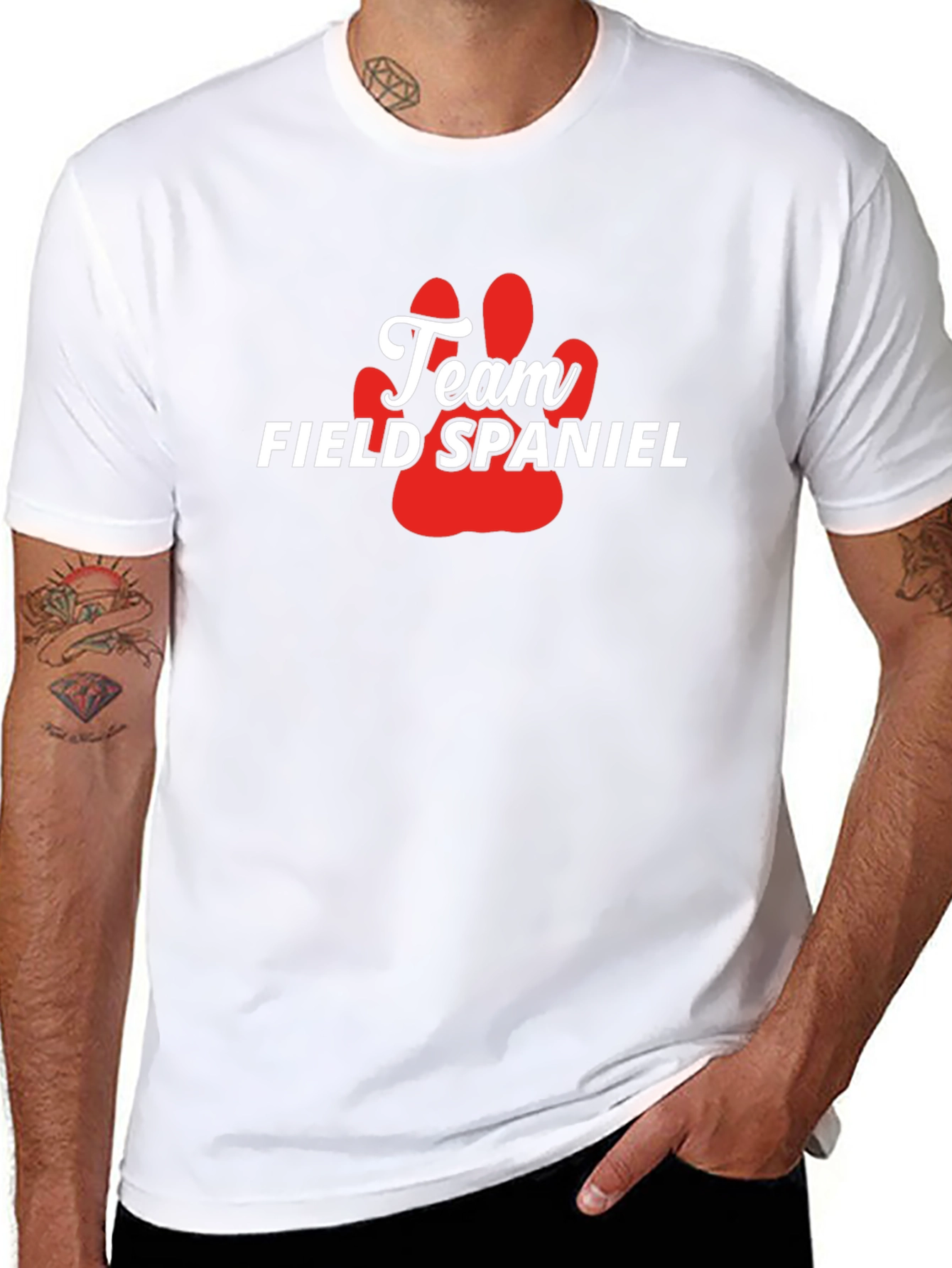 Camiseta Team Field Spaniel - Diseño Pata Perro