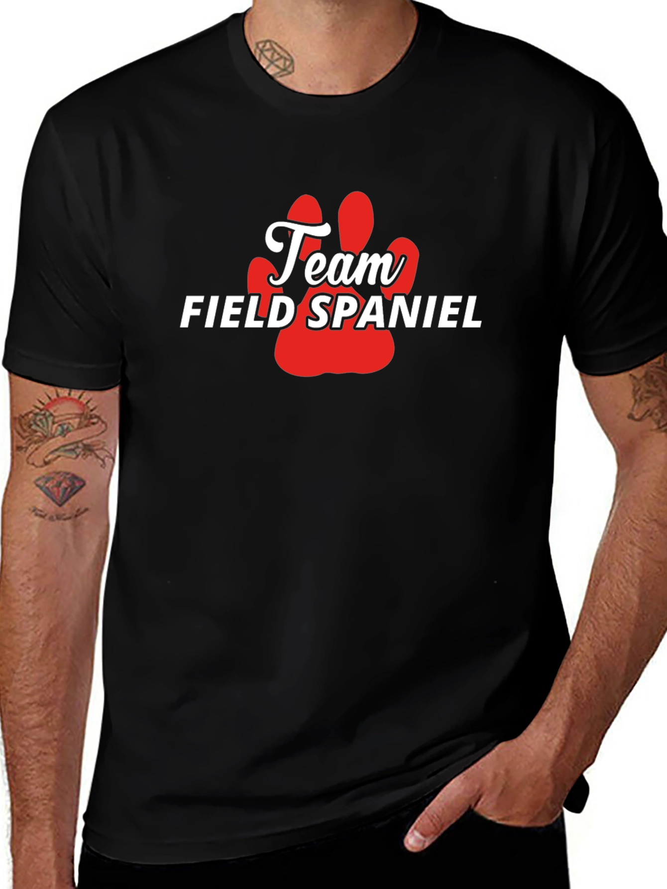 Camiseta Team Field Spaniel - Diseño Pata Perro