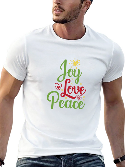 Camiseta Negra Joy Love Peace Festiva