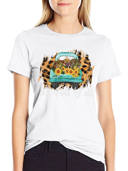Camiseta Its Fall Yall Camioneta Calabazas