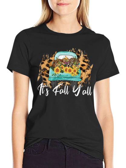 Camiseta Its Fall Yall Camioneta Calabazas