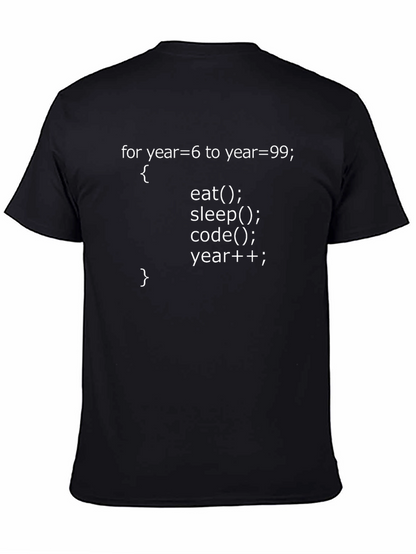 Camiseta Negra con Diseño de Código para Programadores