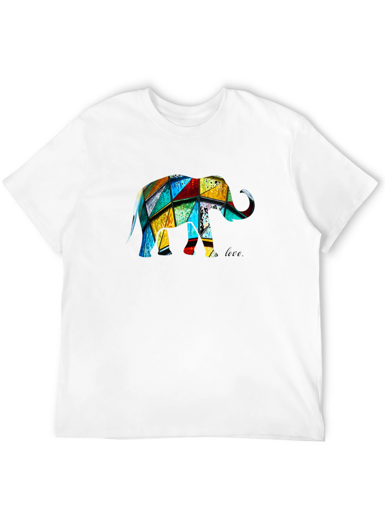 Camiseta Negra con Diseño de Elefante Geométrico