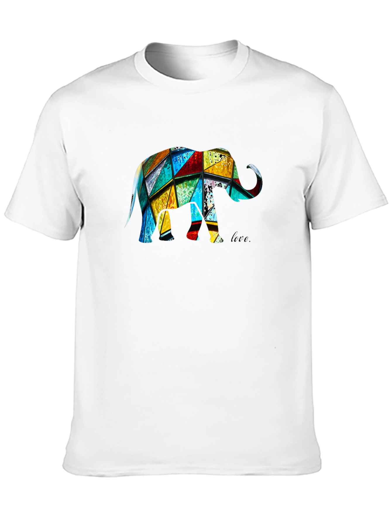 Camiseta Negra con Diseño de Elefante Geométrico